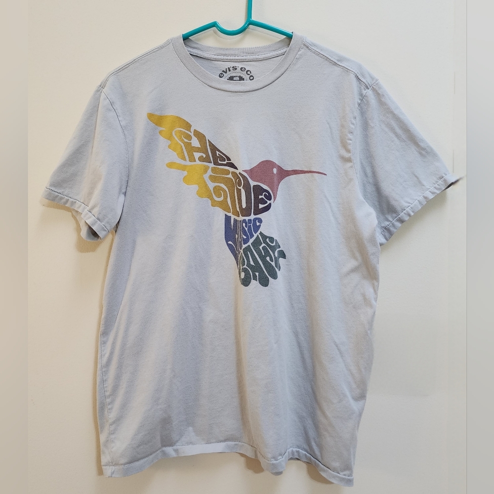 VINTAGE Single Stitch Levi's Eco The Live Music Cafe Bird Logo T-shirt Size L
